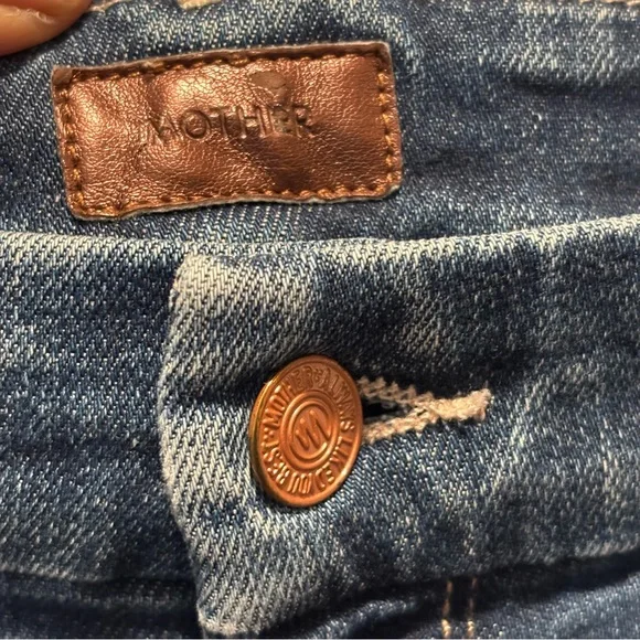 MOTHER The Looker Two Step Ankle Fray Jeans Skunk at the Tea Party sz 30 HEMMED - Picture 3 of 16